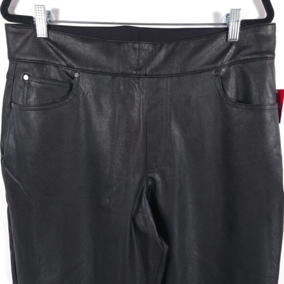 NWT SPANX LEATHER-LIKE Faux II Slim Straight Leg Pant 20528R Luxe Black Size 1X - Picture 11 of 16
